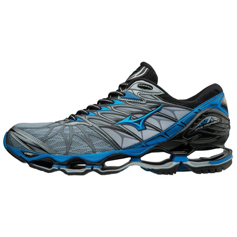 Tenis Para Correr Mizuno Wave Prophecy 7 Para Hombre Negros/Plateados 9647508-QV